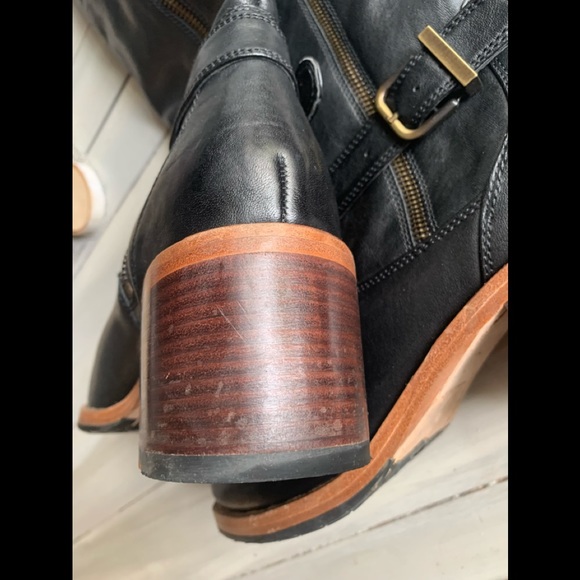 Clarks Black Leather Knee High Boots - Picture 4 of 7